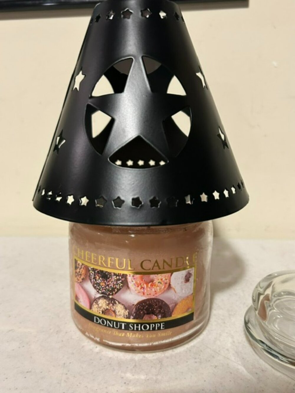 New Donut Shoppe Jar Candle with Tin Star candle shade